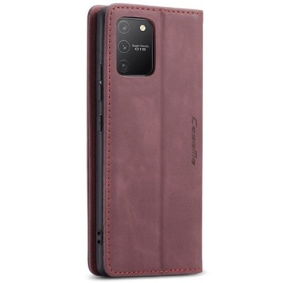 Samsung Galaxy S10 Lite (G970) CaseMe Retro solīds atvēramais ādas bordo maciņš - maks | Vacins.lv