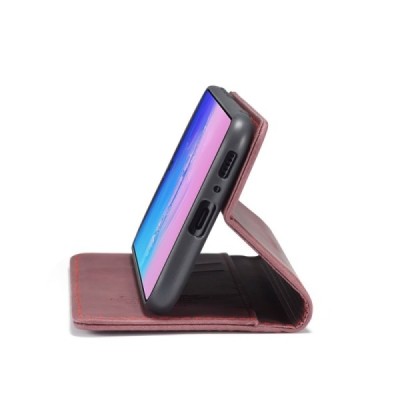 Samsung Galaxy S10 Lite (G970) CaseMe Retro solīds atvēramais ādas bordo maciņš - maks | Vacins.lv