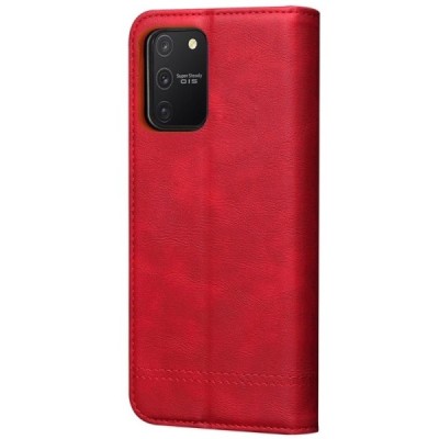 Samsung Galaxy S10 Lite (G970) Deluxe ādas atvēramais sarkans maciņš (maks) | Vacins.lv