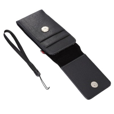 „Litchi“ universāls aizverams melns maciņš, ar kabatiņu kartem ielikt un iespēju piestiprināt pie siksnas (L+ izmērs) | Vacins.l