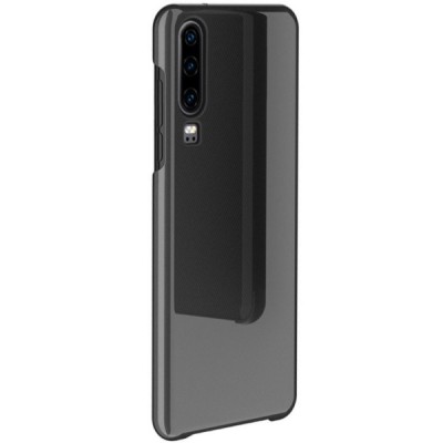 Huawei P30 plastikinis atverčiamas juodas dėklas | Priedai.lt
