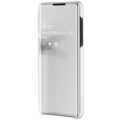 Huawei P30 plastmasas atvērams sudrabs ādas maciņš | Vacins.lv