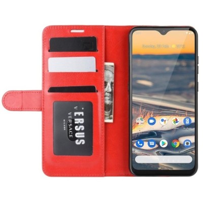 Nokia 5.3 atvēramais ādas sarkans maciņš, grāmata (maks) | Vacins.lv