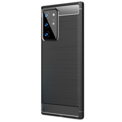 Samsung Galaxy Note 20 Ultra (N986F) „Carbon“ cieta silikona (TPU) melns apvalks | vacins.lv