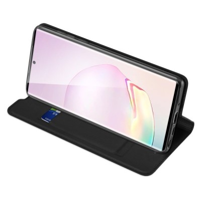 Samsung Galaxy Note 20 (N980F) „Dux Ducis“ Skin sērijas melns ādas atvērams maciņš | Vacins.lv