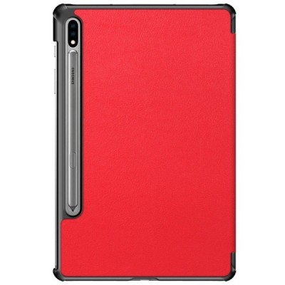 Samsung Galaxy Tab S7 11 (T875, T870) atverčiamas raudonas odinis dėklas - knygutė (sulankstomas) | Priedai.lt