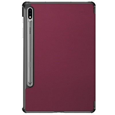 Samsung Galaxy Tab S7 11 (T875, T870) atverčiamas bordo odinis dėklas - knygutė (sulankstomas) | Priedai.lt