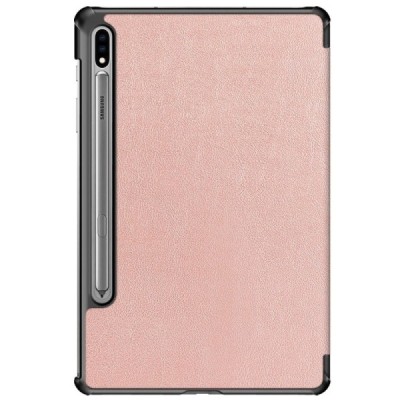 Samsung Galaxy Tab S7 11 (T875, T870) atverčiamas auksinis odinis dėklas - knygutė (sulankstomas) | Priedai.lt