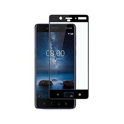 Nokia 8 „Imak“ 9H Tempered Glass sustiprintos apsaugos juodas pilnai dengiantis apsauginis ekrano stiklas 0,26 mm | Priedai.lt
