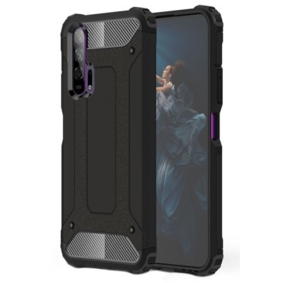 Sustiprintos apsaugos Huawei Honor 20 Pro juodas kieto silikono (TPU) ir plastiko dėklas | Priedai.lt