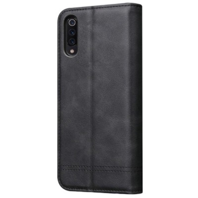 Xiaomi Mi 9 (Mi 9 Explorer) Deluxe ādas atvēramais melns maciņš (maks) | Vacins.lv