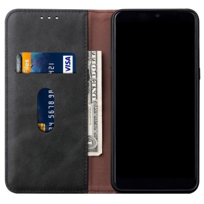 Deluxe atverčiamas juodas odinis Huawei P40 Pro dėklas - knygutė | Priedai.lt