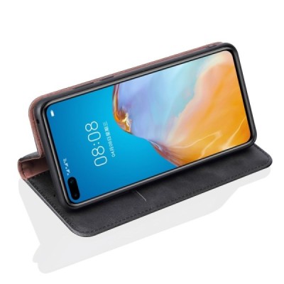 Deluxe atverčiamas juodas odinis Huawei P40 Pro dėklas - knygutė | Priedai.lt