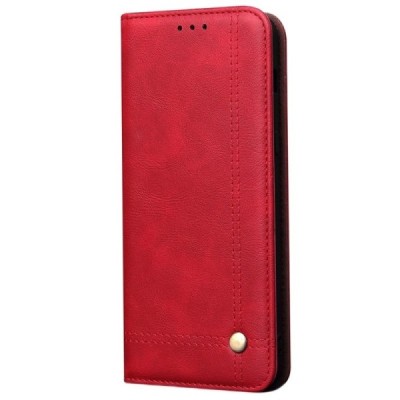 Deluxe atverčiamas raudonas odinis Huawei P40 Pro dėklas - knygutė | Priedai.lt