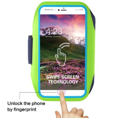 Dėklas sportui (raištis ant rankos) - šviesiai žalias, universalus (XL+ dydis) | Priedai.lt