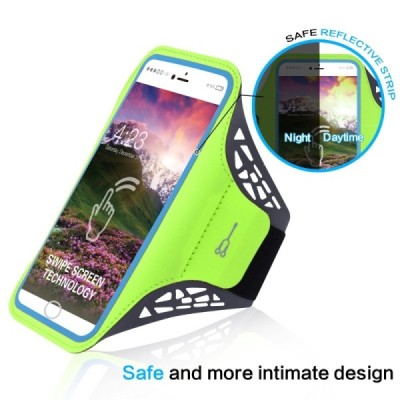 Dėklas sportui (raištis ant rankos) - šviesiai žalias, universalus (XL+ dydis) | Priedai.lt