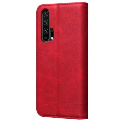 Huawei Honor 20 Pro Deluxe ādas atvēramais sarkans maciņš (maks) | Vacins.lv