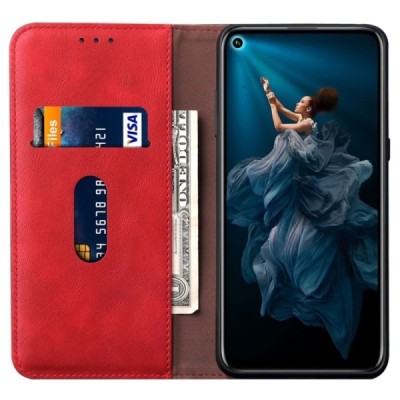 Huawei Honor 20 Pro Deluxe ādas atvēramais sarkans maciņš (maks) | Vacins.lv