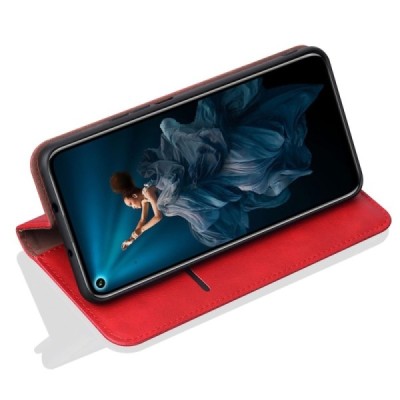 Huawei Honor 20 Pro Deluxe ādas atvēramais sarkans maciņš (maks) | Vacins.lv