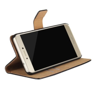 Huawei P9 Lite 2017 (Huawei P8 Lite 2017) atvēramais ādas melns Casual vāciņš (maks) | Vacins.lv