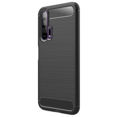 Huawei Honor 20 Pro „Carbon“ cieta silikona (TPU) melns apvalks | vacins.lv