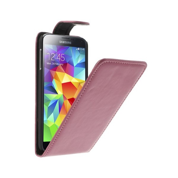 Klasikinis atverčiamas dėklas - rožinis (Galaxy S5 / S5 Neo)