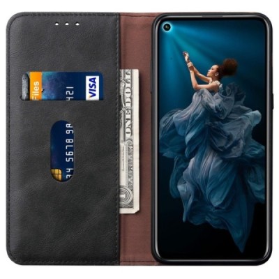 Huawei Honor 20 Pro Deluxe ādas atvēramais melns maciņš (maks) | Vacins.lv