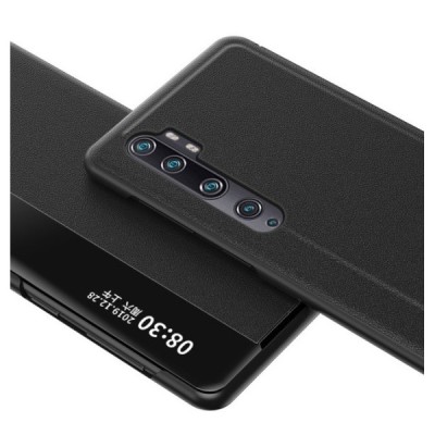 Xiaomi Mi Note 10 Lite (Note 10, Note 10 Pro) View Line juodas atverčiamas dėklas - knygutė | Priedai.lt