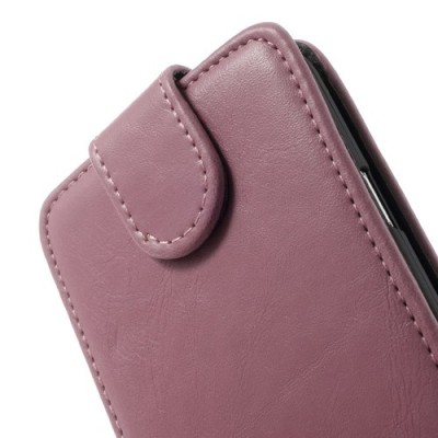 Samsung Galaxy S5 (S5 Neo) klasikinis atverčiamas rožinis odinis dėklas / Priedai.lt