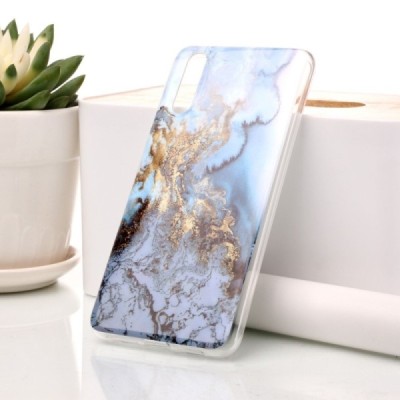 Huawei P20 „Marble“ cieta silikona (TPU) zils apvalks | vacins.lv