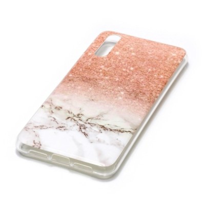 Huawei P20 „Marble“ cieta silikona (TPU) brūns apvalks | Vacins.lv