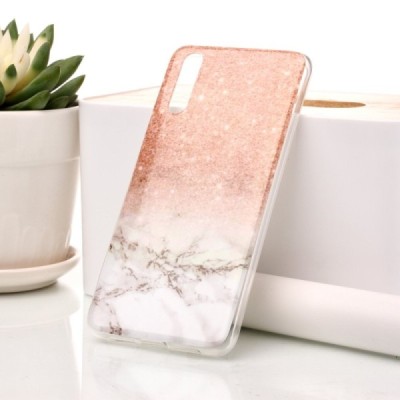 Huawei P20 „Marble“ cieta silikona (TPU) brūns apvalks | Vacins.lv