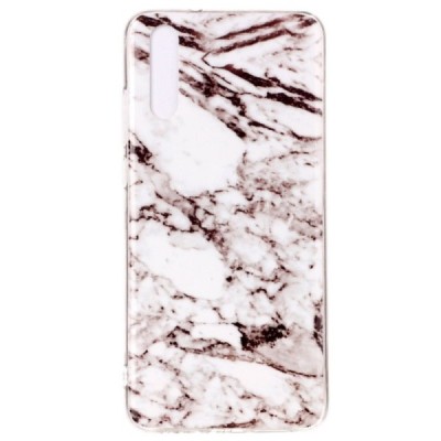 Huawei P20 „Marble“ cieta silikona (TPU) balts apvalks | vacins.lv