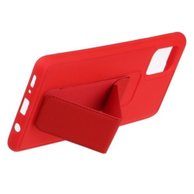Samsung Galaxy A71 (A715F) „Finger Grip“ Kickstand cieta silikona (TPU) sarkans apvalks | vacins.lv