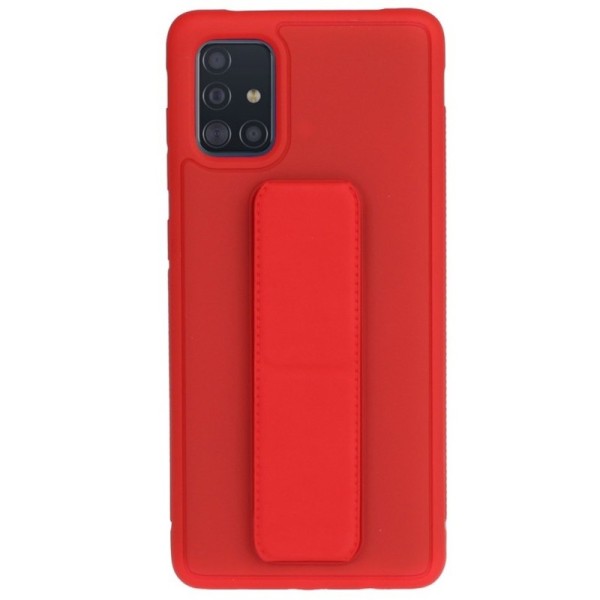 „Finger Grip“ Kickstand kieto silikono (TPU) dėklas - raudonas (Galaxy A51)