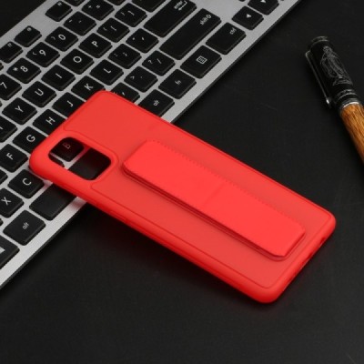 Samsung Galaxy A51 (A515F) „Finger Grip“ Kickstand kieto silikono TPU raudonas dėklas - nugarėlė | Priedai.lt