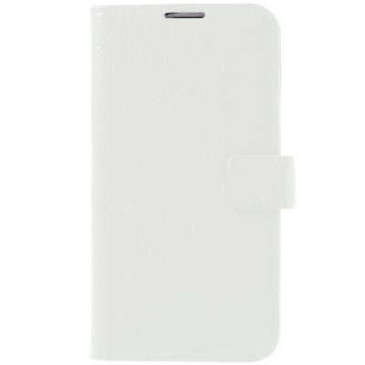 Samsung Galaxy S5 (S5 Neo) lychee atverčiamas baltas odinis dėklas - piniginė / Priedai.lt