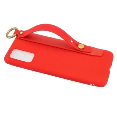 Samsung Galaxy A41 (A415F) „Strap“ Kickstand kieto silikono TPU raudonas dėklas - nugarėlė | Priedai.lt