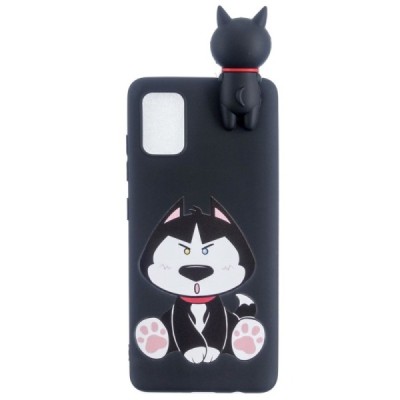 Samsung Galaxy A41 (A415F) „Black Dog“ cieta silikona (TPU) melns apvalks | vacins.lv