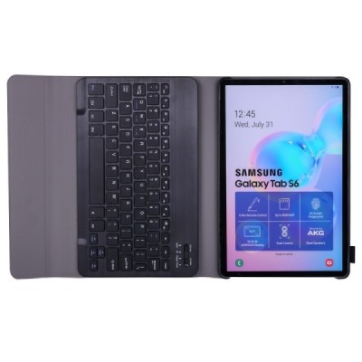 Samsung Galaxy Tab S6 10.5 (T865, T860) atverčiamas juodas odinis dėklas su bluetooth belaide klaviatūra | Priedai.lt