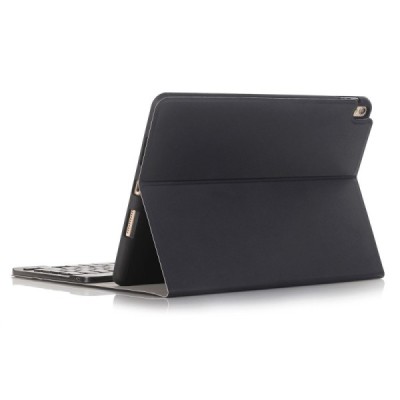Apple iPad 10.2" 2019 (iPad Pro 10.5, Apple iPad Air 2019) ādas atvēramais melns futrālis ar bluetooth tastatūra | Vacins.lv