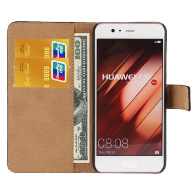 Huawei P10 (Huawei Ascend P10) atverčiamas juodas odinis Casual dėklas - piniginė | Priedai.lt