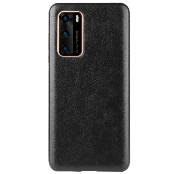 Slim Leather ādas apvalks - melns (P40)