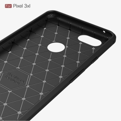 Google Pixel 3 XL „Carbon“ cieta silikona (TPU) melns apvalks | vacins.lv