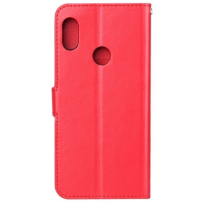 Huawei Y6 2019 (Y6 Prime 2019) atverčiamas raudonas odinis dėklas, knygutė - piniginė | Priedai.lt