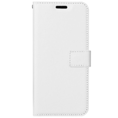 Huawei Y6 2019 (Y6 Prime 2019) atverčiamas baltas odinis dėklas, knygutė - piniginė | Priedai.lt