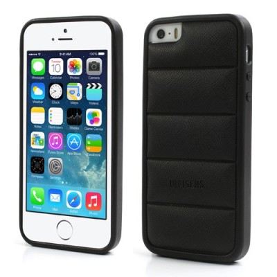 Juodas „Infisens“ silikoninis Apple iPhone SE (5, 5s) dėklas (dėkliukas) / Priedai.lt