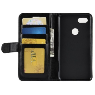 Google Pixel 3 XL atvēramais ādas melns maciņš (maks) | Vacins.lv