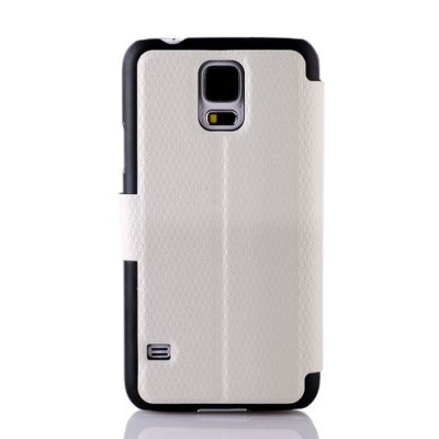 Samsung Galaxy S5 (S5 Neo) pīts atvērams balts s view maciņš / Vacins.lv