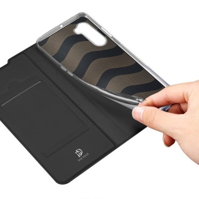 OnePlus Nord „Dux Ducis“ Skin sērijas melns ādas atvērams maciņš | Vacins.lv